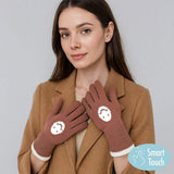 Knit Smile Accent Smart Touch Gloves - Madeline Love - Flyclothing LLC