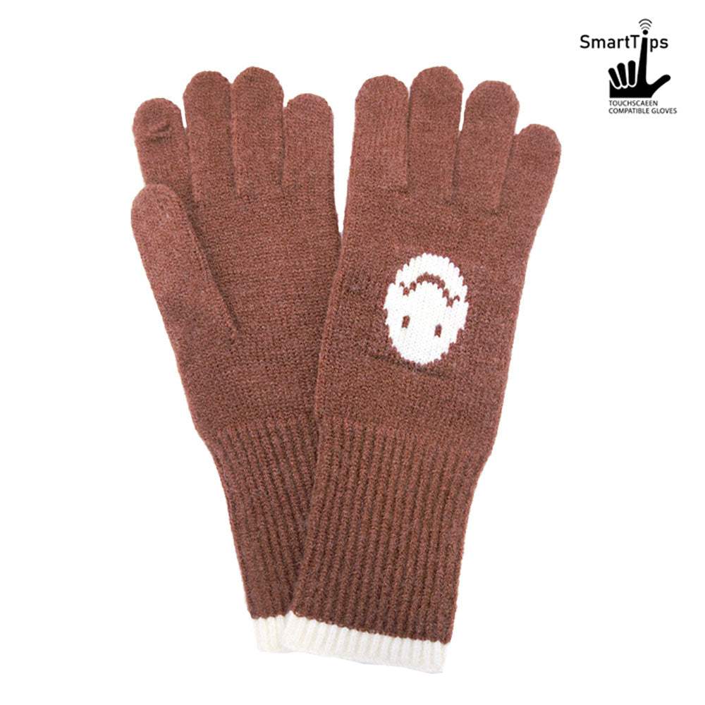 Knit Smile Accent Smart Touch Gloves - Madeline Love - Flyclothing LLC