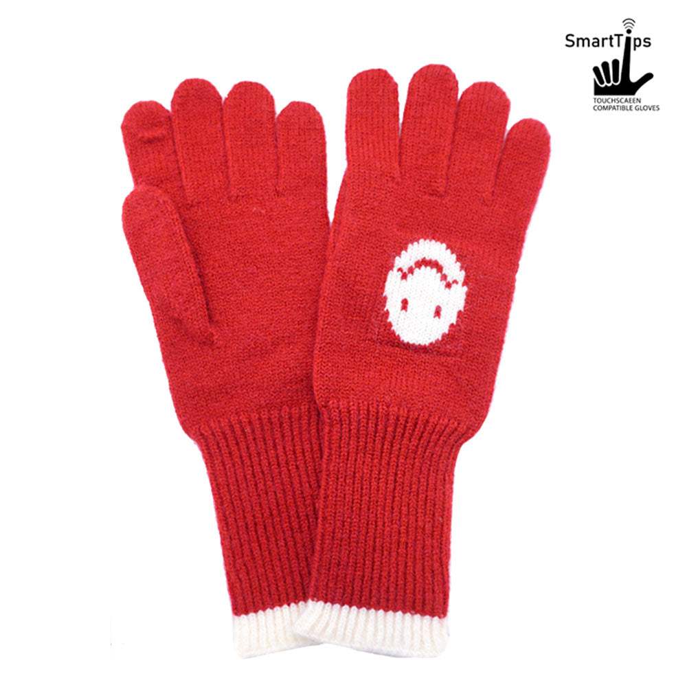 Knit Smile Accent Smart Touch Gloves - Madeline Love - Flyclothing LLC