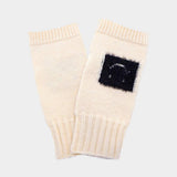 Square Smile Face Accent Fingerless Knit Gloves - Madeline Love - Flyclothing LLC