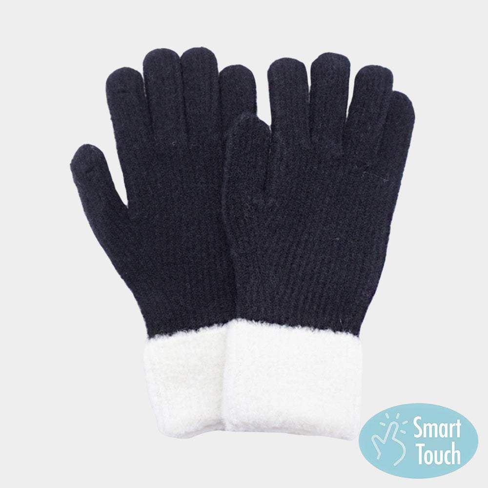 Cuffed Knit Smart Touch Gloves - Madeline Love - Flyclothing LLC