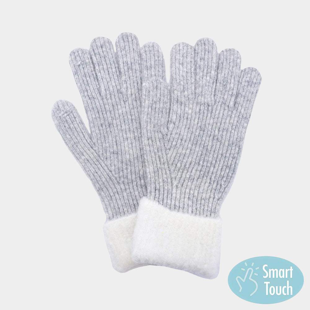 Cuffed Knit Smart Touch Gloves - Madeline Love - Flyclothing LLC