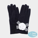 Flower Bow Accent Elegant Smart Touch Gloves - Madeline Love - Flyclothing LLC