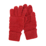 Fuzzy Cable Knit Smart Touch Gloves - Madeline Love - Flyclothing LLC