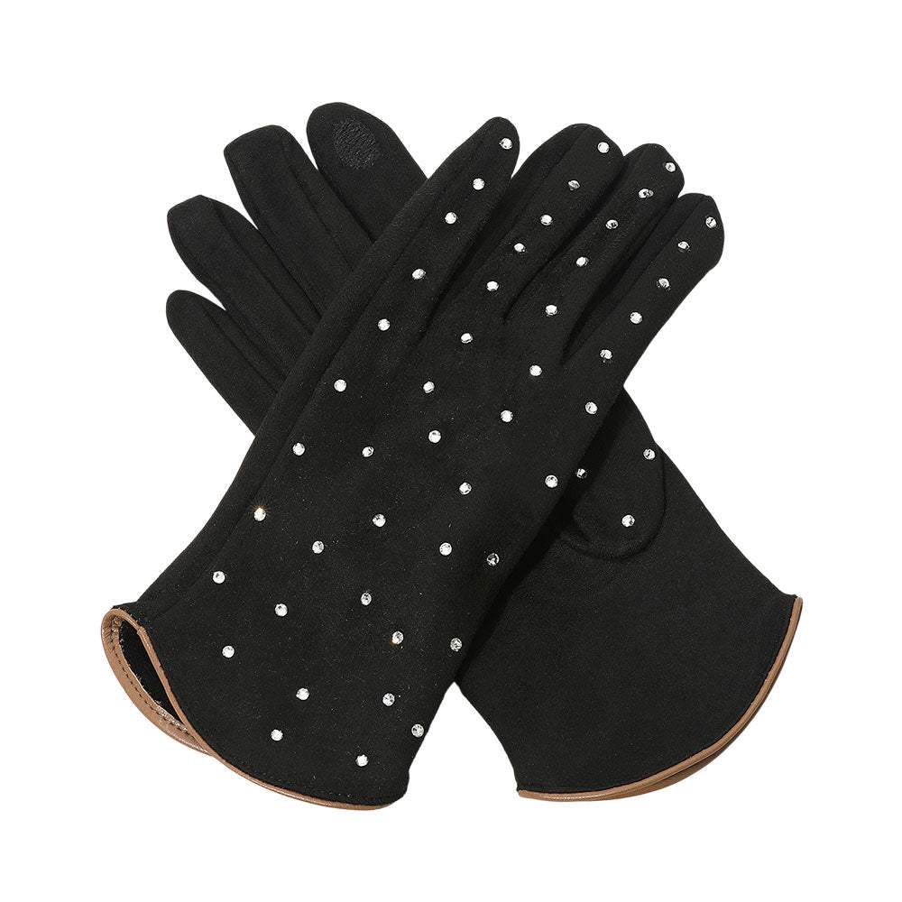 Rhinestone Embellished Smart Touch Winter Gloves - Madeline Love - Flyclothing LLC