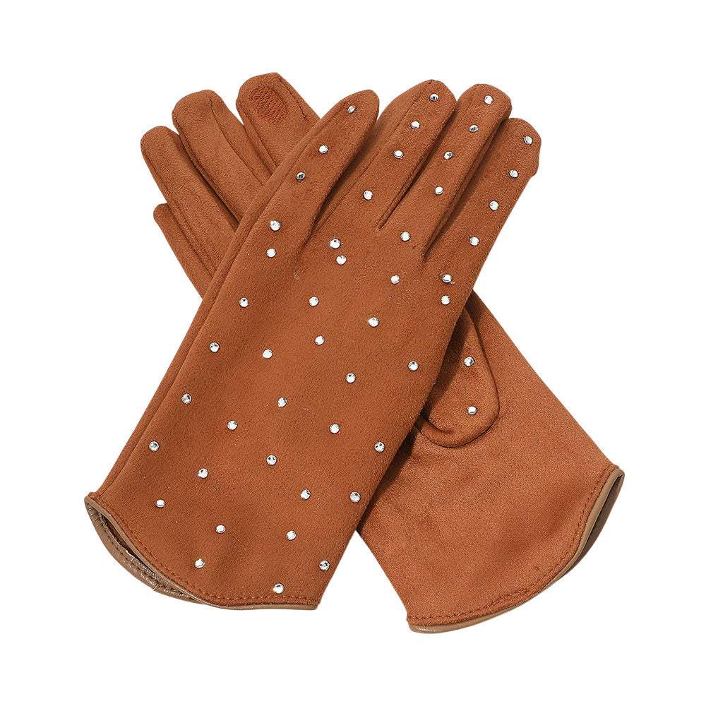 Rhinestone Embellished Smart Touch Winter Gloves - Madeline Love - Flyclothing LLC