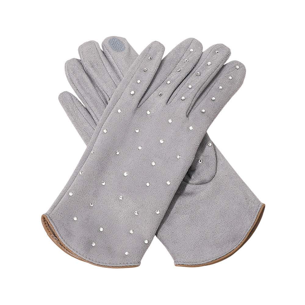 Rhinestone Embellished Smart Touch Winter Gloves - Madeline Love - Flyclothing LLC