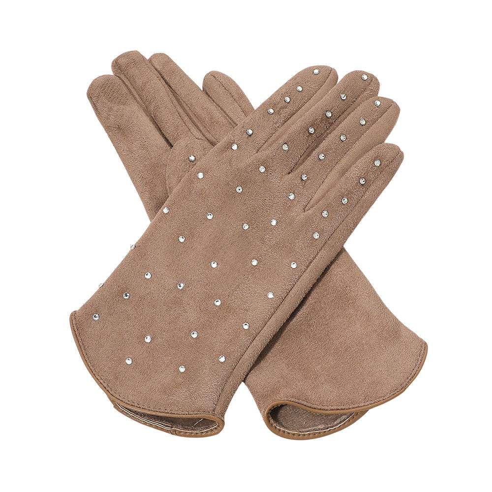 Rhinestone Embellished Smart Touch Winter Gloves - Madeline Love - Flyclothing LLC
