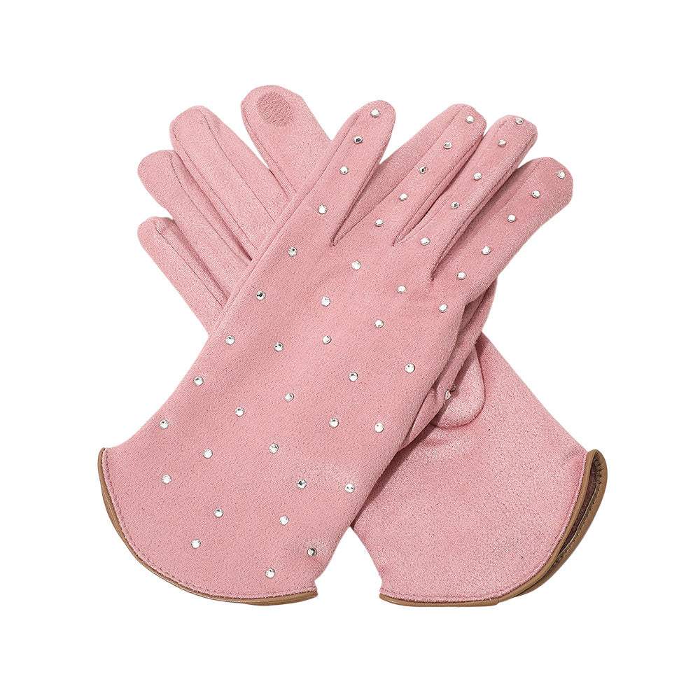 Rhinestone Embellished Smart Touch Winter Gloves - Madeline Love - Flyclothing LLC