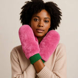 Solid Faux Fur Open Up Mitten Gloves - Madeline Love - Flyclothing LLC
