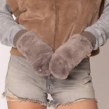 Solid Faux Fur Open Up Mitten Gloves - Madeline Love - Flyclothing LLC