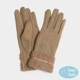 Teddy Faux Fur Cuff Touch Smart Gloves - Madeline Love - Flyclothing LLC