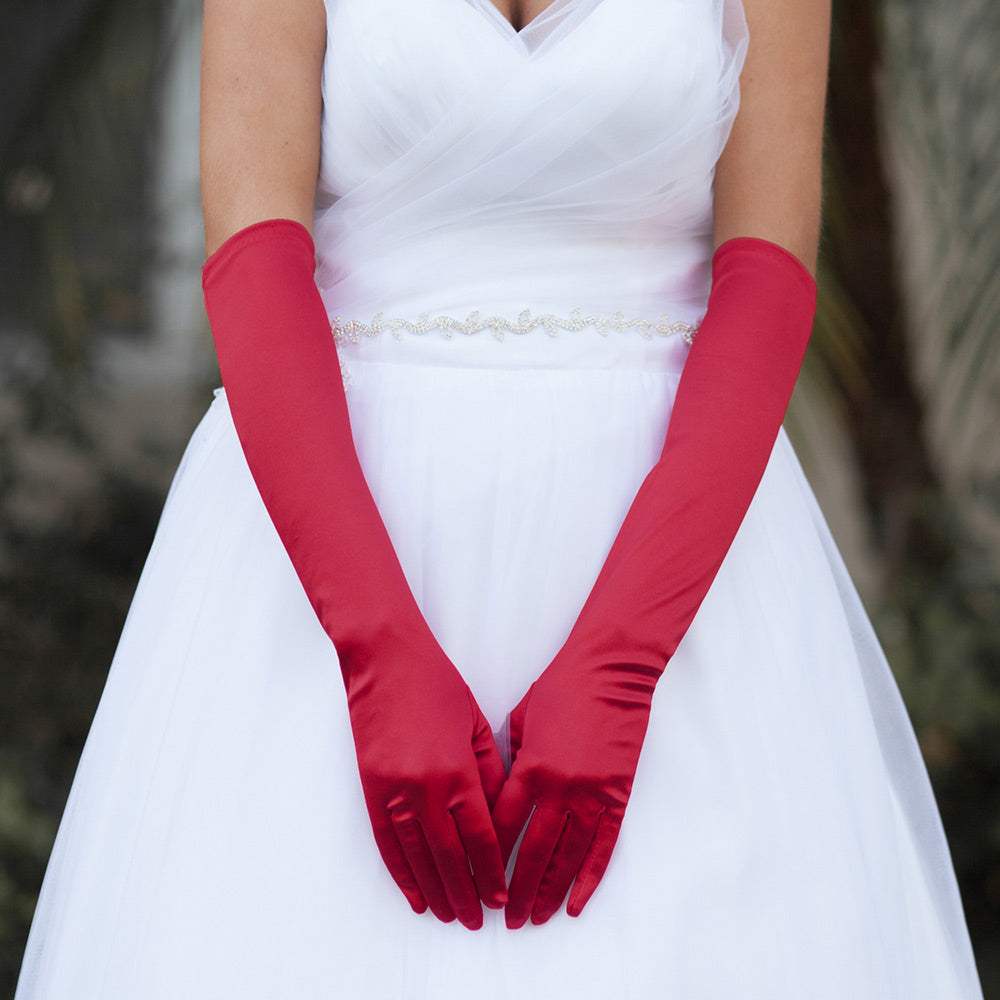 Dressy Satin Wedding Chic Gloves - Madeline Love - Flyclothing LLC