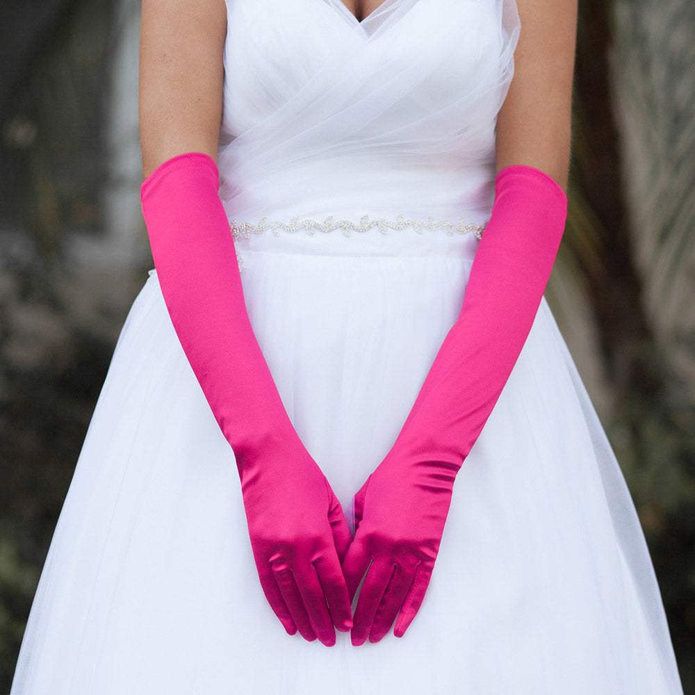 Dressy Satin Wedding Chic Gloves - Madeline Love - Flyclothing LLC