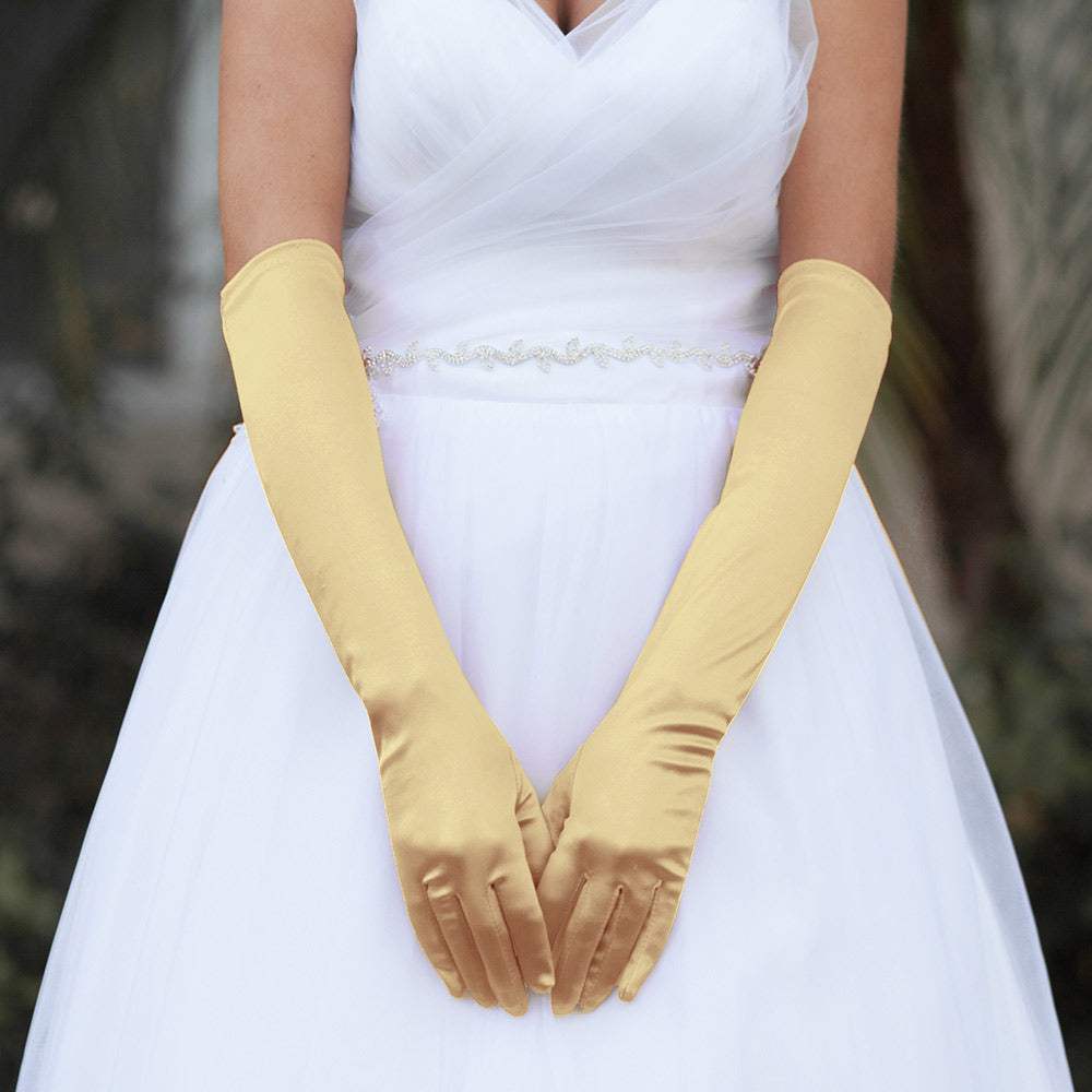 Dressy Satin Wedding Chic Gloves - Madeline Love - Flyclothing LLC