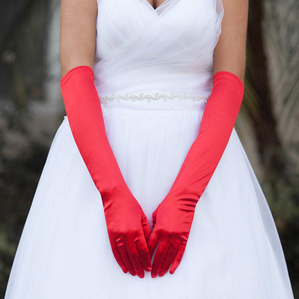 Dressy Satin Wedding Chic Gloves - Madeline Love - Flyclothing LLC