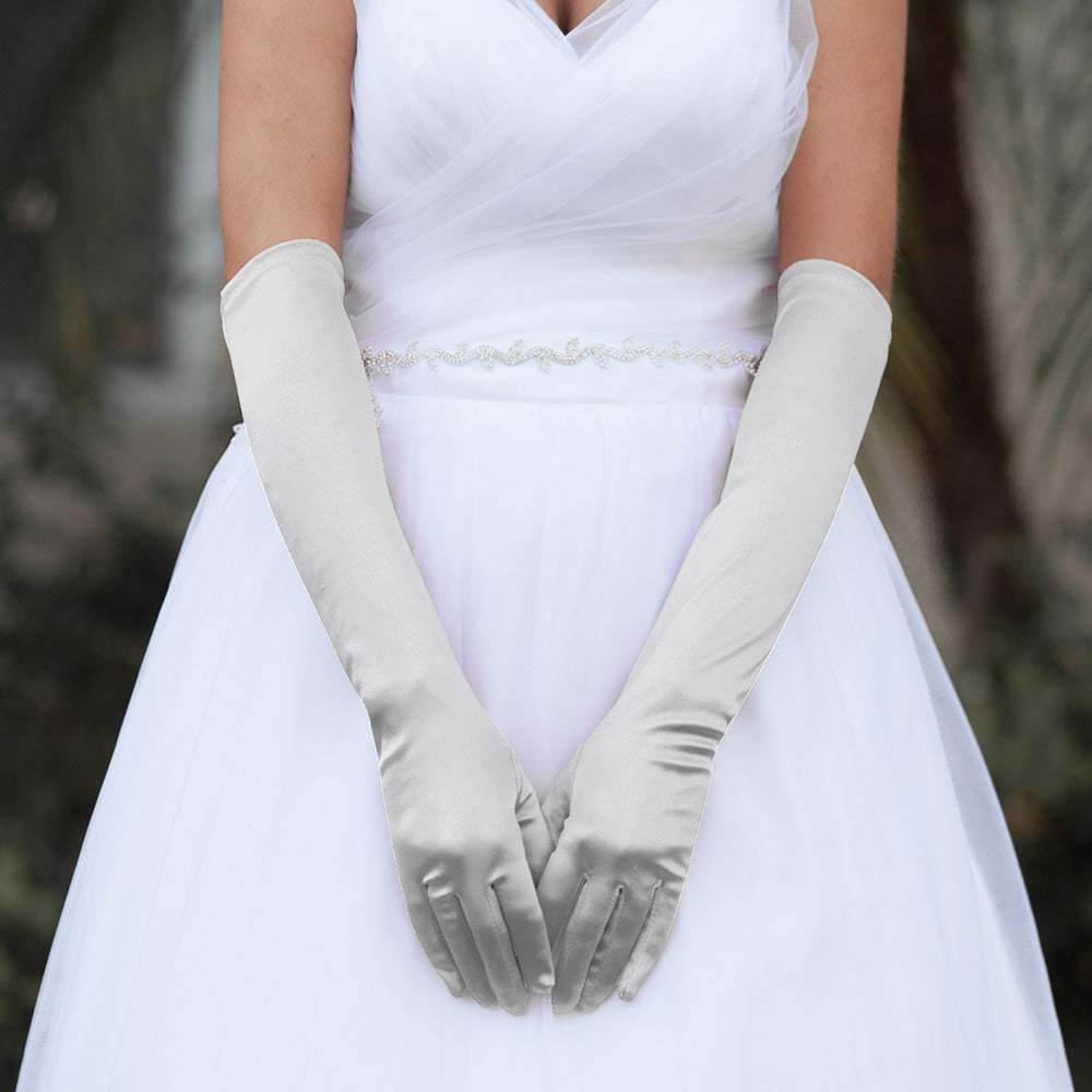Dressy Satin Wedding Chic Gloves - Madeline Love - Flyclothing LLC