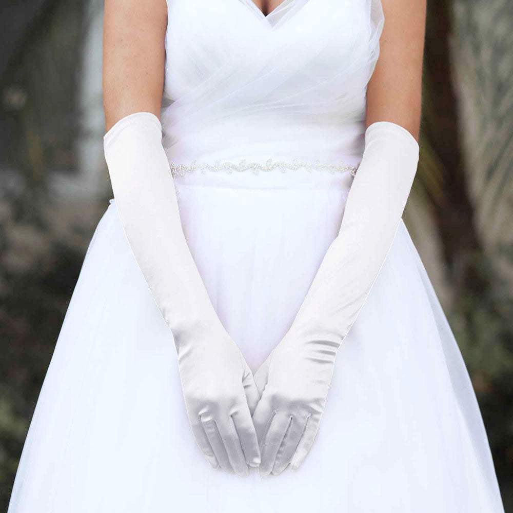 Dressy Satin Wedding Chic Gloves - Madeline Love - Flyclothing LLC