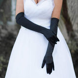 Dressy Satin Long Wedding Gloves - Madeline Love - Flyclothing LLC