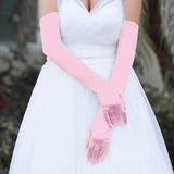 Dressy Satin Long Wedding Gloves - Madeline Love - Flyclothing LLC