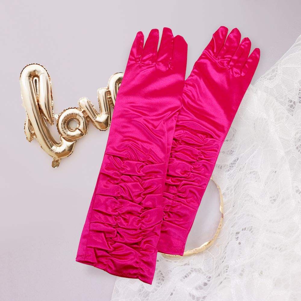 Dressy satin ruffle gloves - Madeline Love - Flyclothing LLC