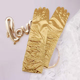 Dressy satin ruffle gloves - Madeline Love - Flyclothing LLC
