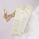 Dressy satin ruffle gloves - Madeline Love - Flyclothing LLC