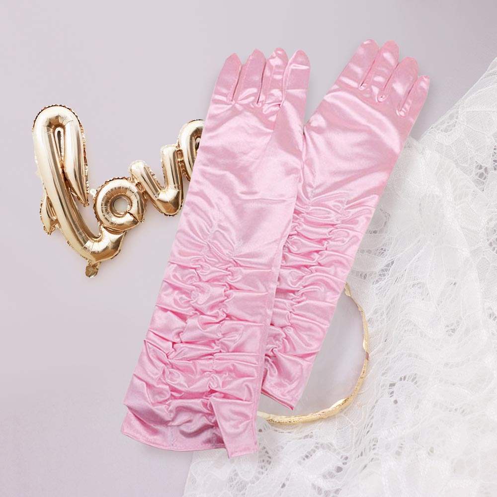 Dressy satin ruffle gloves - Madeline Love - Flyclothing LLC