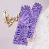 Dressy satin ruffle gloves - Madeline Love - Flyclothing LLC