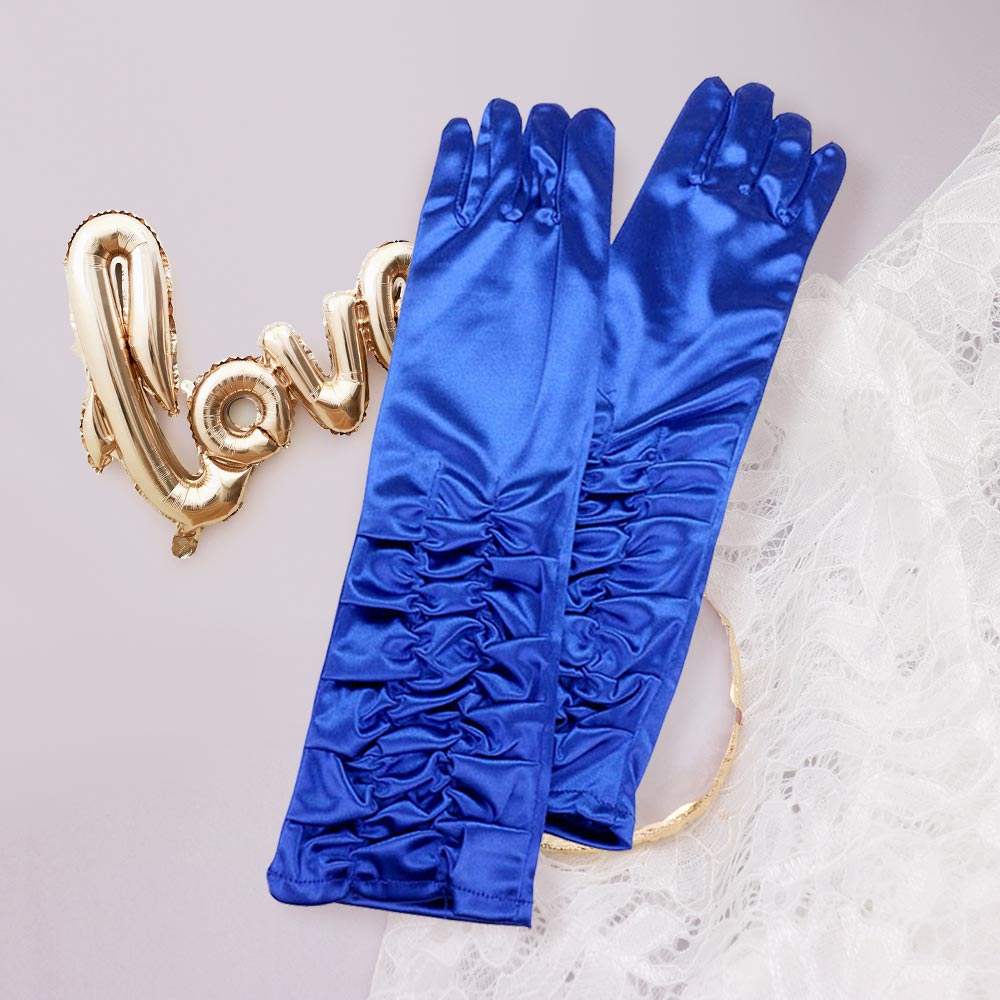 Dressy satin ruffle gloves - Madeline Love - Flyclothing LLC