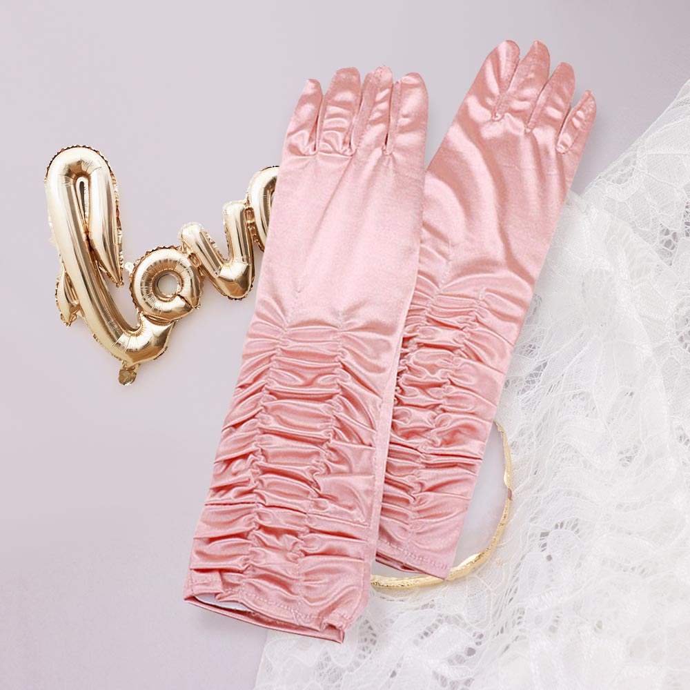 Dressy satin ruffle gloves - Madeline Love - Flyclothing LLC