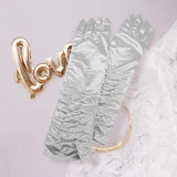Dressy satin ruffle gloves - Madeline Love - Flyclothing LLC