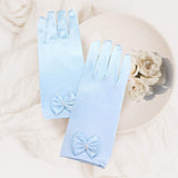 Dressy satin bow gloves - Madeline Love - Flyclothing LLC