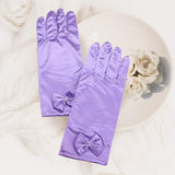 Dressy satin bow gloves - Madeline Love - Flyclothing LLC