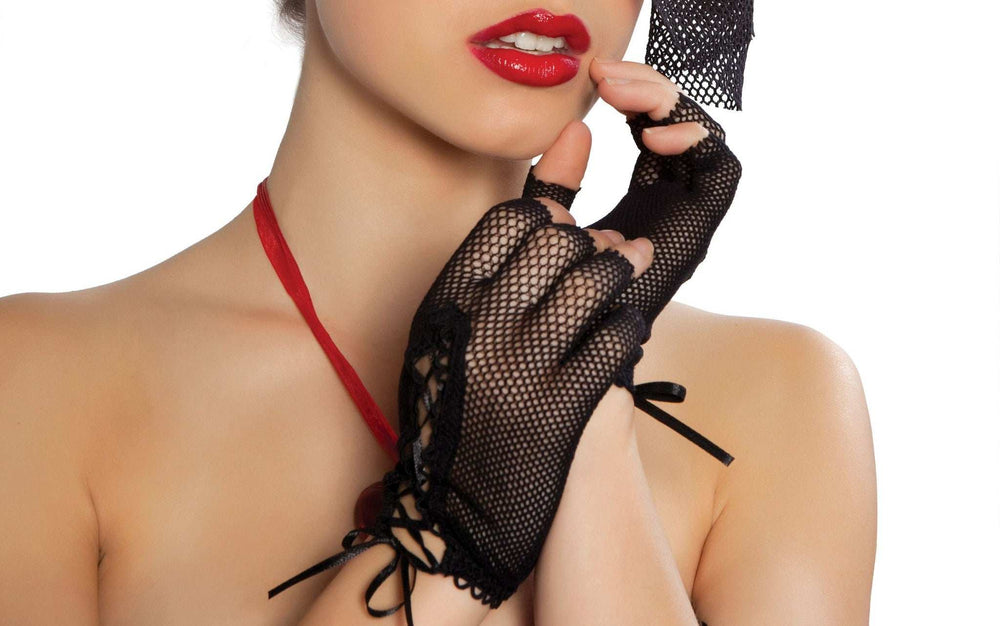 Roma Costume Nmini Fishnet Lace Up Gloves - Roma Costume - Flyclothing LLC