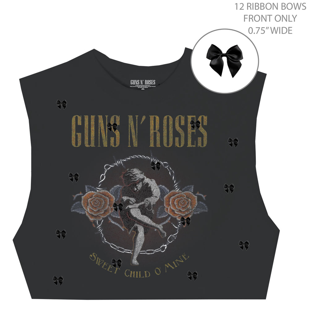 Guns N Roses Black Bow Crop Top - Guns N Roses
