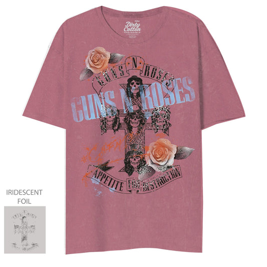 Guns N Roses-Cross Roses Unisex Tee - Guns N Roses