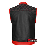 Brutal - Red and White Vest w/ Bandana Liner - GoLeather