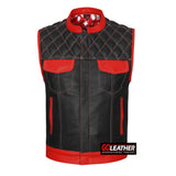 Brutal - Red and White Vest w/ Bandana Liner - GoLeather