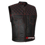 Diamond Fury - Club Vest (Red) - GoLeather - Flyclothing LLC