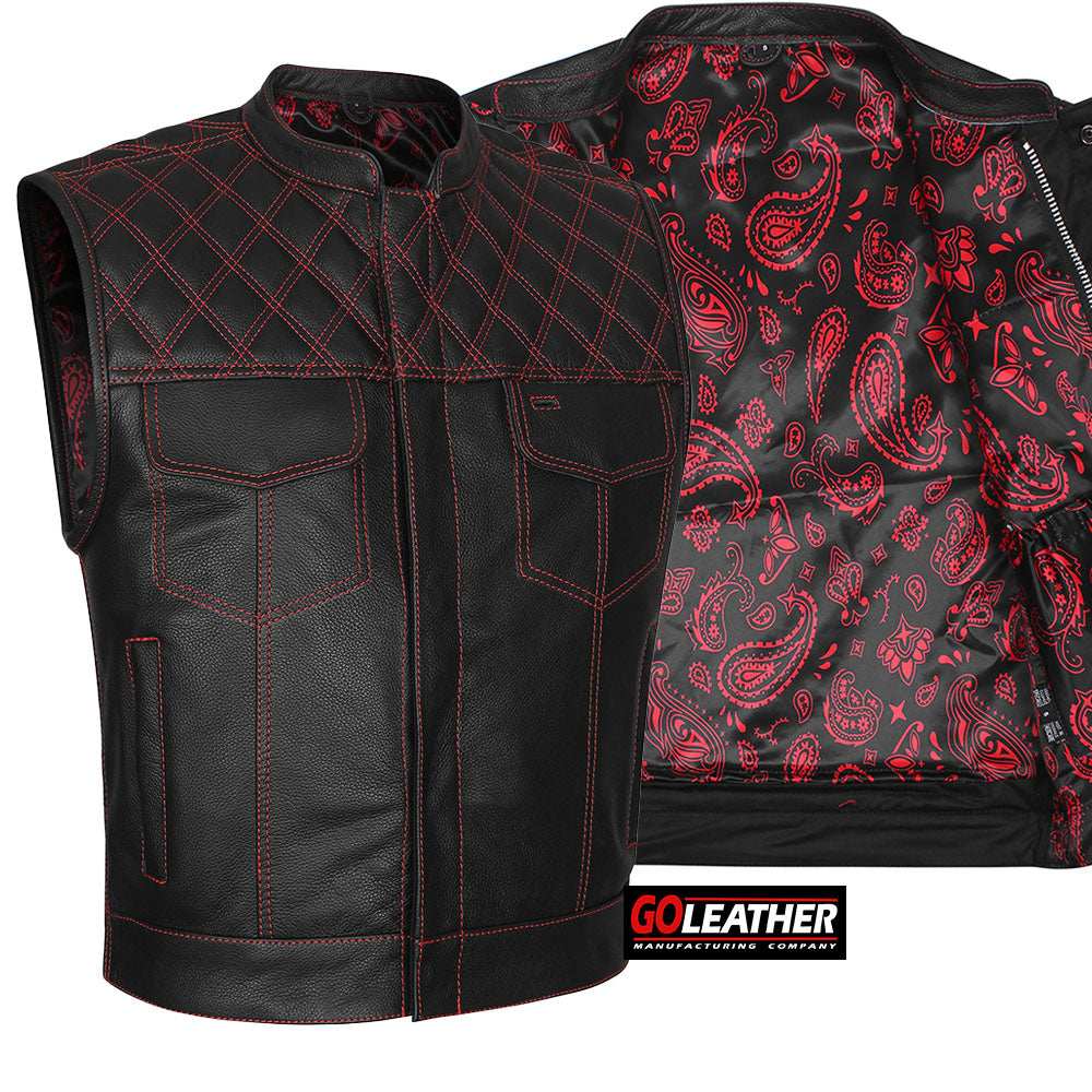 Diamond Fury - Club Vest (Red) - GoLeather - Flyclothing LLC