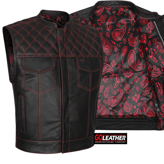 Diamond Fury - Club Vest (Red) - GoLeather - Flyclothing LLC