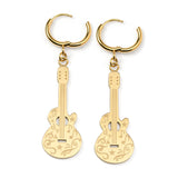 Grand Ole Opry 18K Gold Plated Stainless Steel Guitar Earrings - Cufflinks.com - Flyclothing LLC