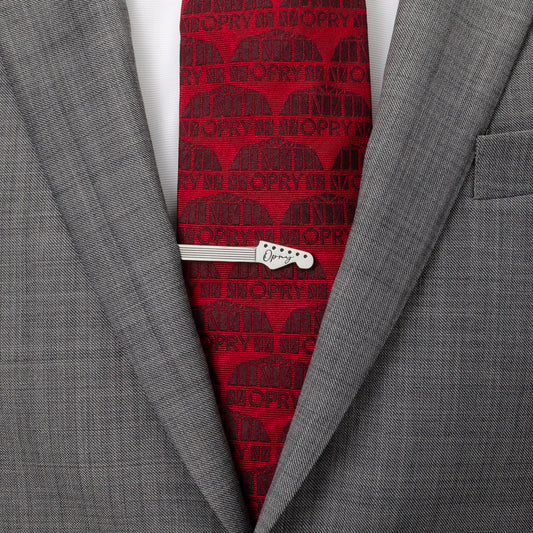 Grand Ole Opry Guitar Neck Silver Tie Clip