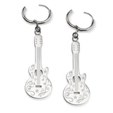 Grand Ole Opry Stainless Steel Silver Guitar Earrings