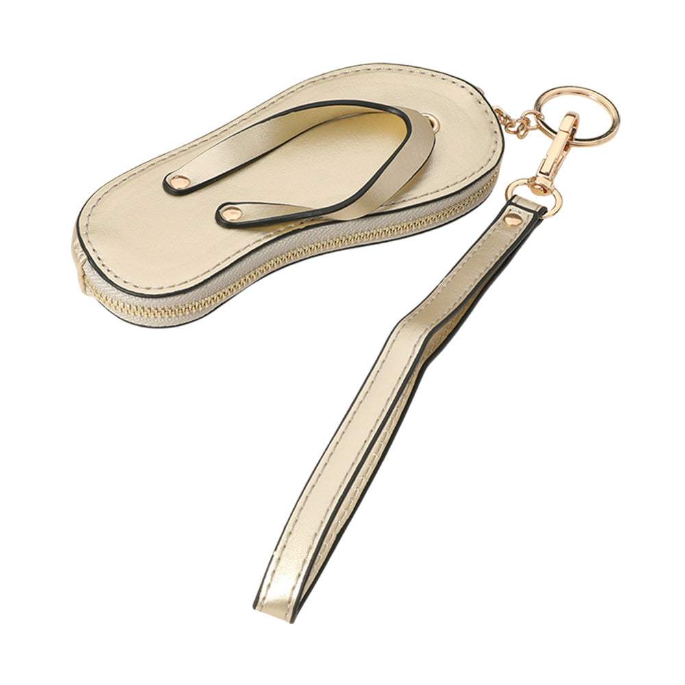 Faux Leather Flip-flop Mini Wristlet Bag Charm Coin Purse - Madeline Love - Flyclothing LLC