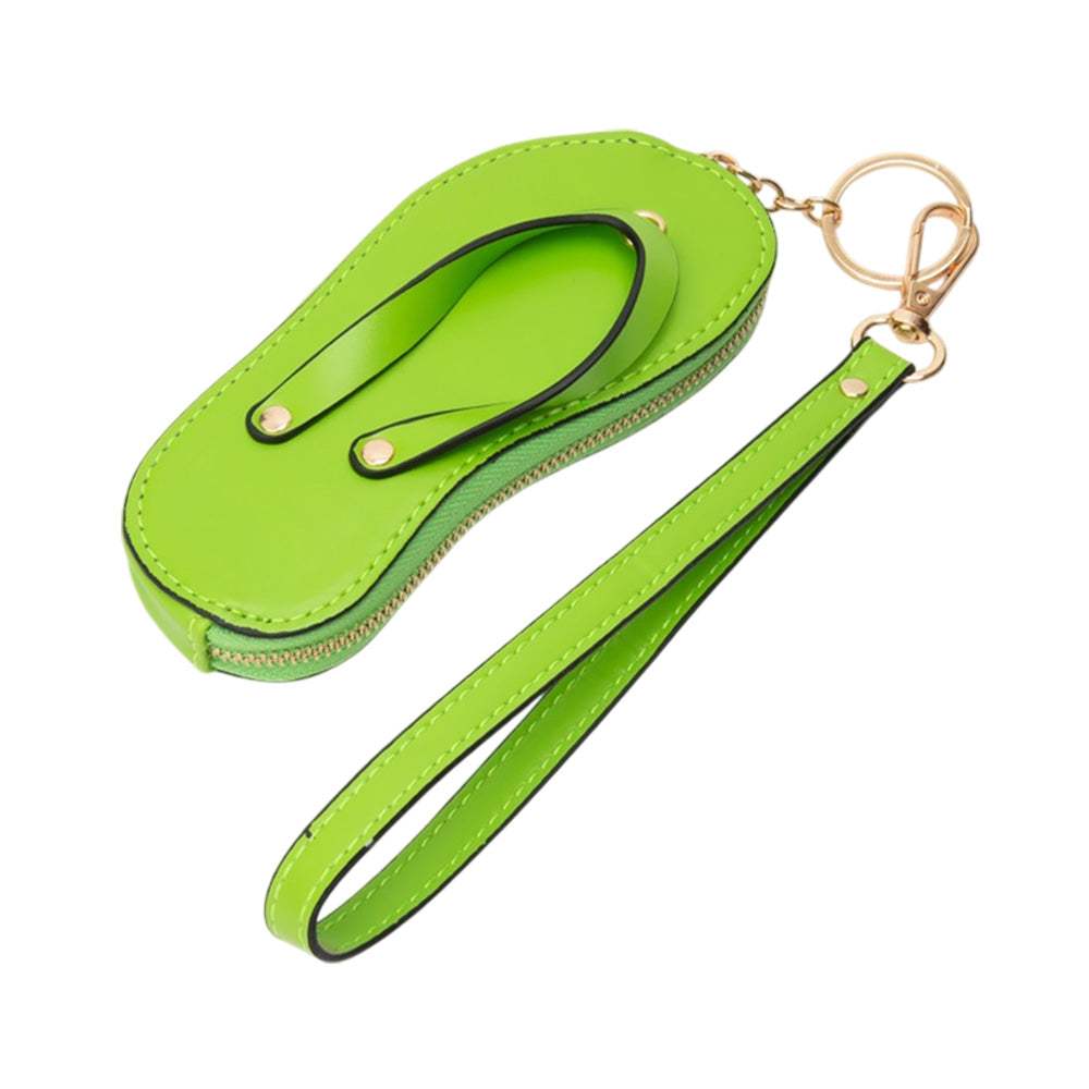 Faux Leather Flip-flop Mini Wristlet Bag Charm Coin Purse - Madeline Love - Flyclothing LLC
