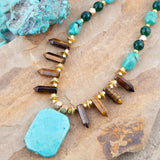 Grotto Blue Turquoise Statement Necklace - Barse Jewelry