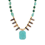 Grotto Blue Turquoise Statement Necklace - Barse Jewelry