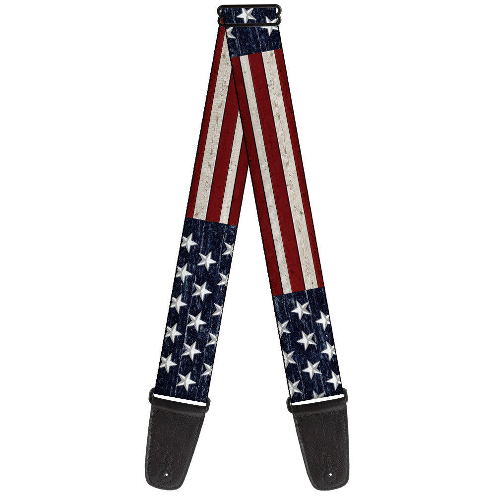 Guitar Strap - Americana Rustic Stars & Stripes - Buckle-Down - Flyclothing LLC